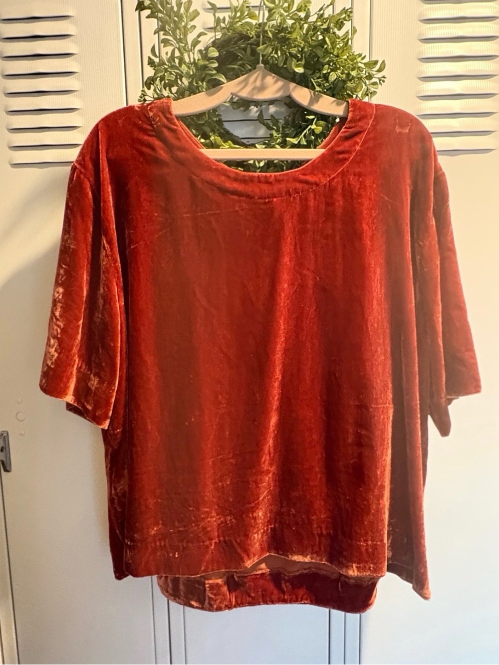 Masai Copenhagen Sz XL Bibiana Velvet Top Burnt Orange from Nordstrom $198